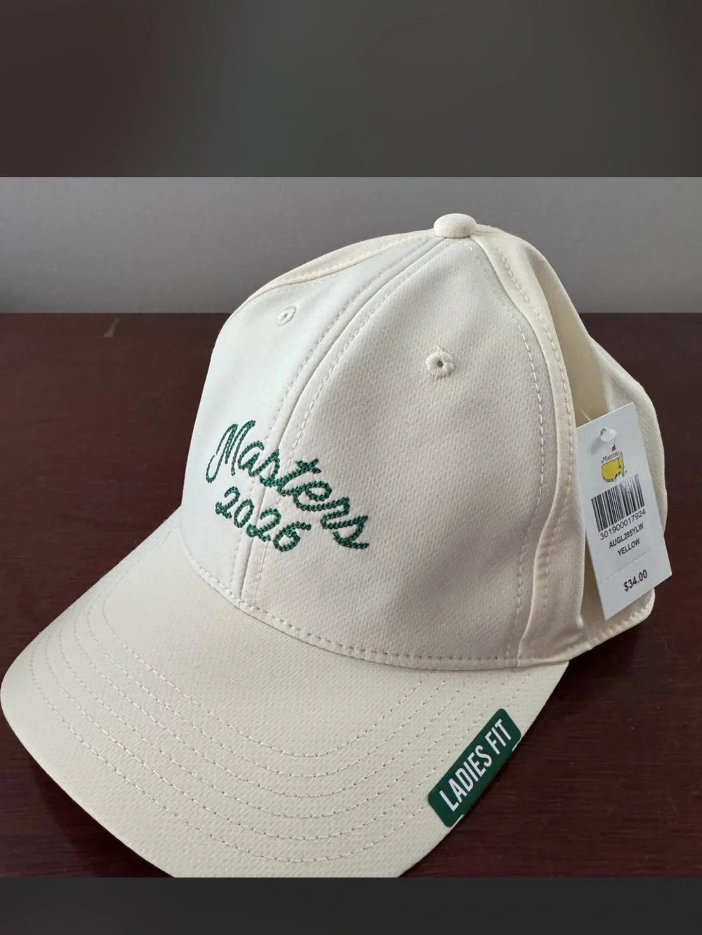 Masters 2026 Baseball Cap - Pale Yellow with Green Embroidery